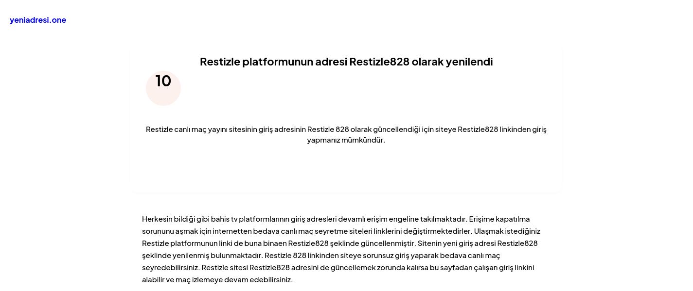 Restizle platformunun adresi Restizle828 olarak yenilendi - Ekran Görüntüsü