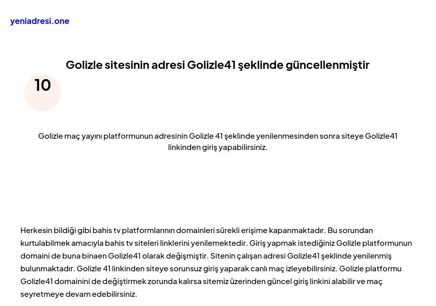 Golizle sitesinin adresi Golizle41 şeklinde güncellenmiştir - Ekran Görüntüsü