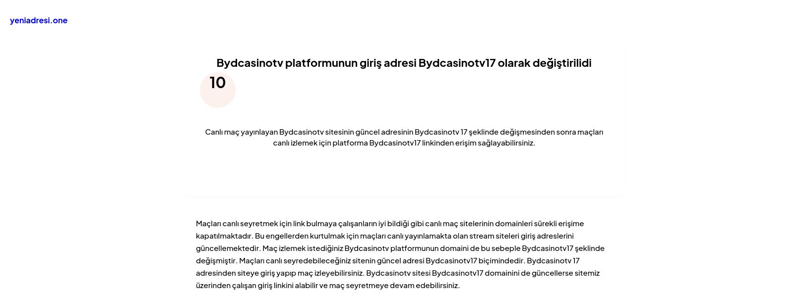 Bydcasinotv platformunun giriş adresi Bydcasinotv17 olarak değiştirilidi - Ekran Görüntüsü
