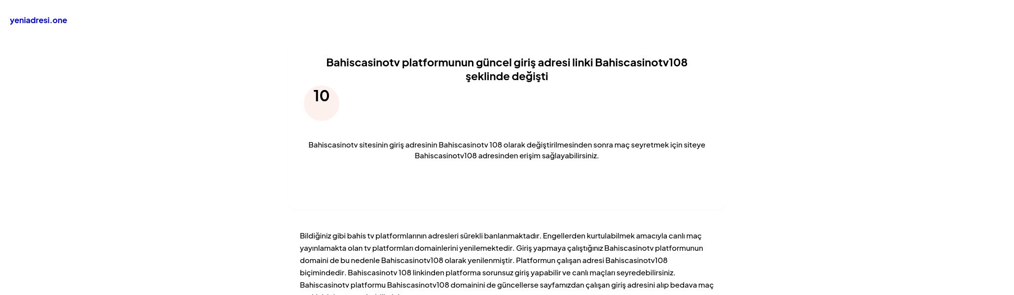 Bahiscasinotv platformunun güncel giriş adresi linki Bahiscasinotv108 şeklinde değişti - Ekran Görüntüsü