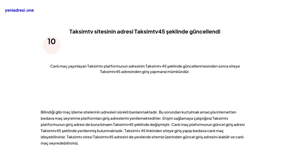 Taksimtv sitesinin adresi Taksimtv45 şeklinde güncellendi - Ekran Görüntüsü