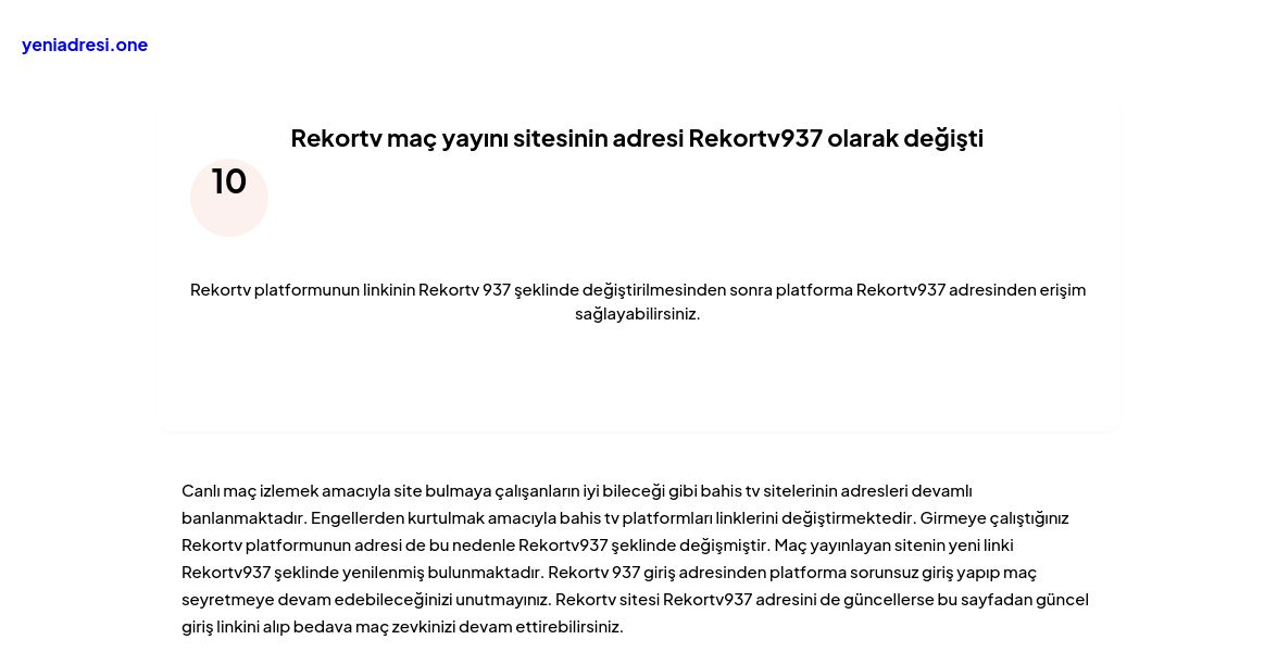 Rekortv maç yayını sitesinin adresi Rekortv937 olarak değişti - Ekran Görüntüsü