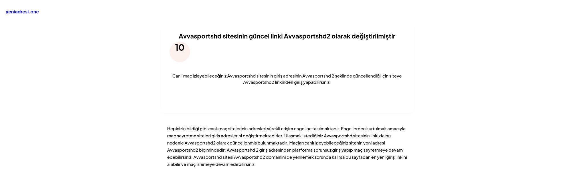 Avvasportshd sitesinin güncel linki Avvasportshd2 olarak değiştirilmiştir - Ekran Görüntüsü