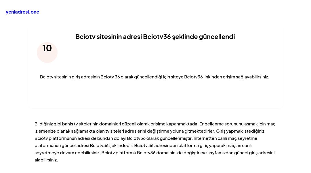 Bciotv sitesinin adresi Bciotv36 şeklinde güncellendi - Ekran Görüntüsü