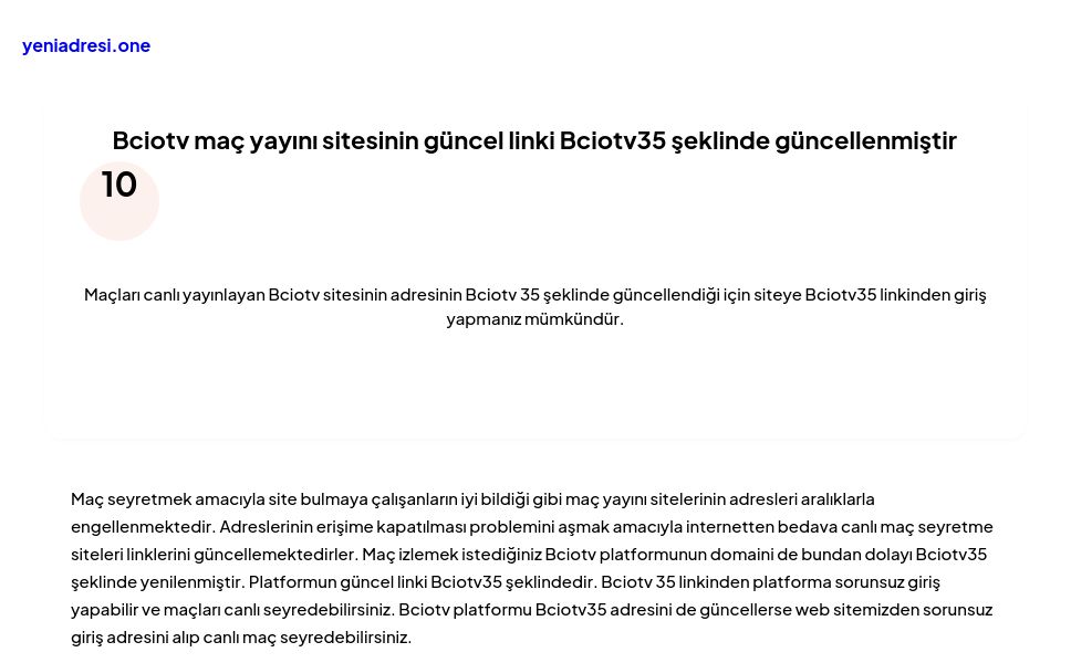 Bciotv maç yayını sitesinin güncel linki Bciotv35 şeklinde güncellenmiştir - Ekran Görüntüsü
