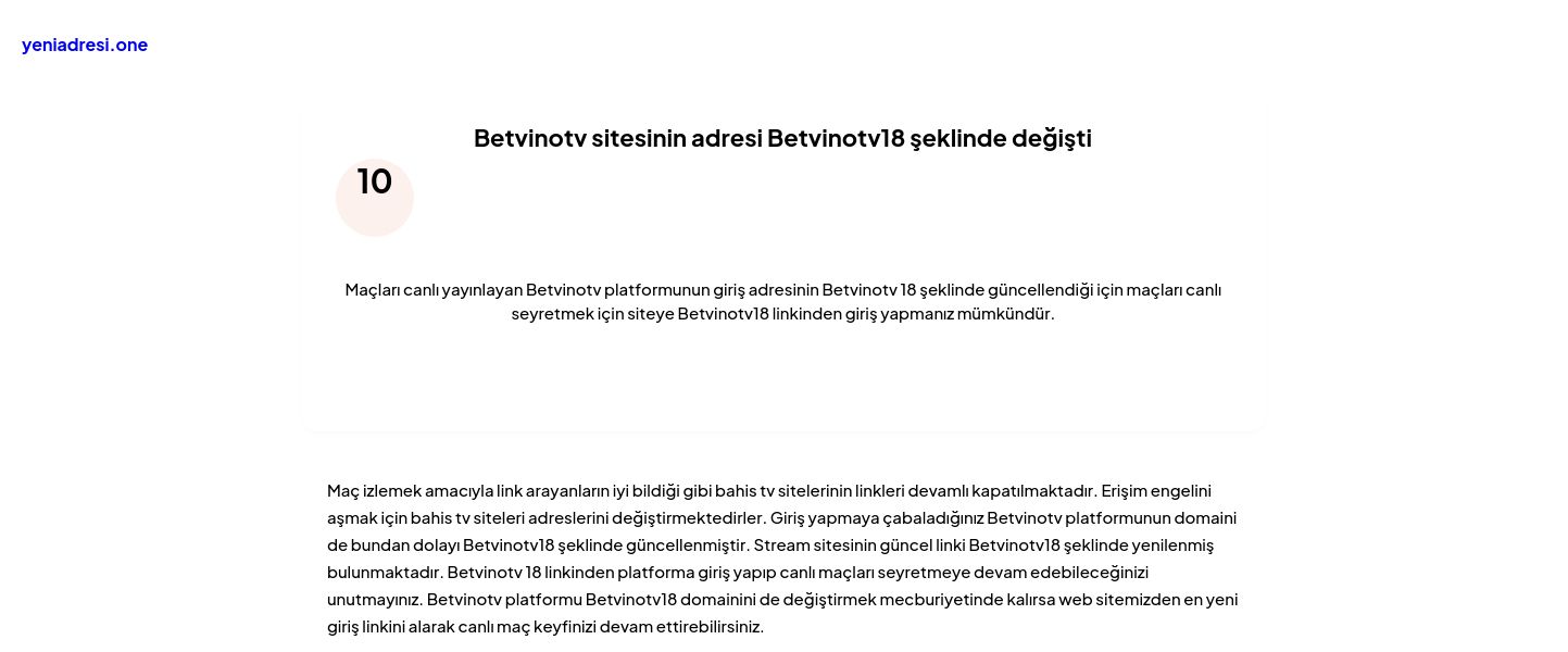 Betvinotv sitesinin adresi Betvinotv18 şeklinde değişti - Ekran Görüntüsü