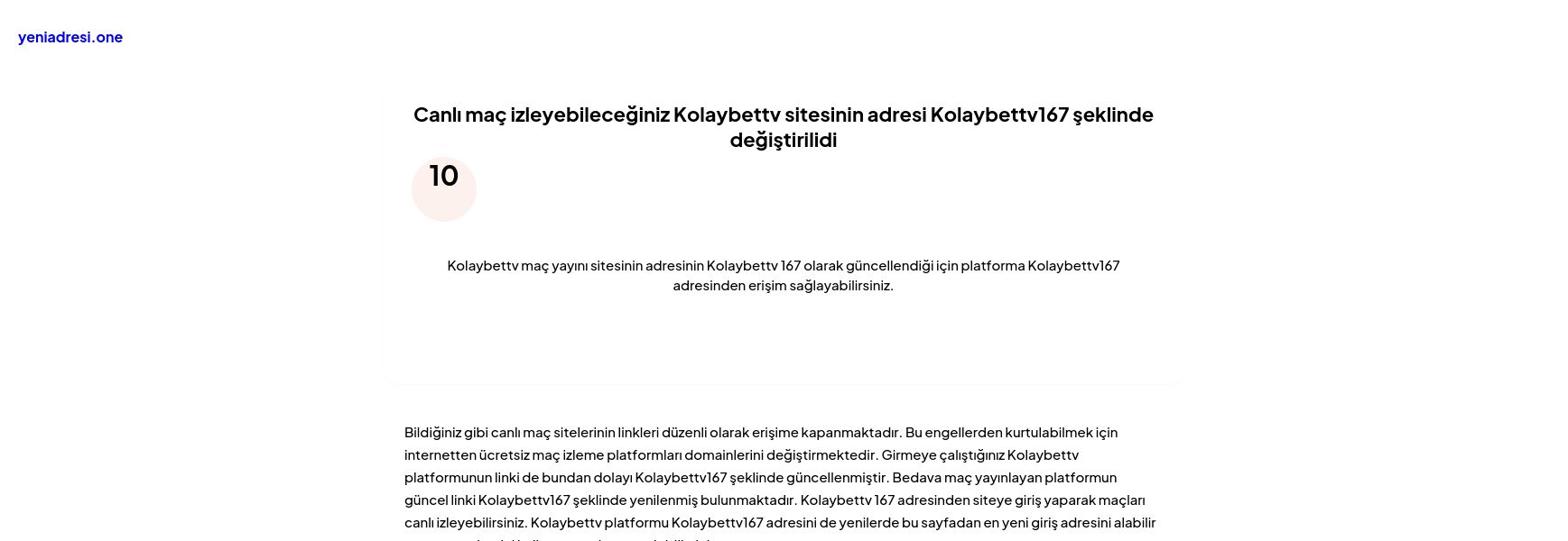 Canlı maç izleyebileceğiniz Kolaybettv sitesinin adresi Kolaybettv167 şeklinde değiştirilidi - Ekran Görüntüsü