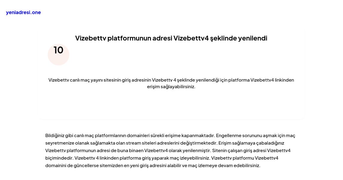 Vizebettv platformunun adresi Vizebettv4 şeklinde yenilendi - Ekran Görüntüsü