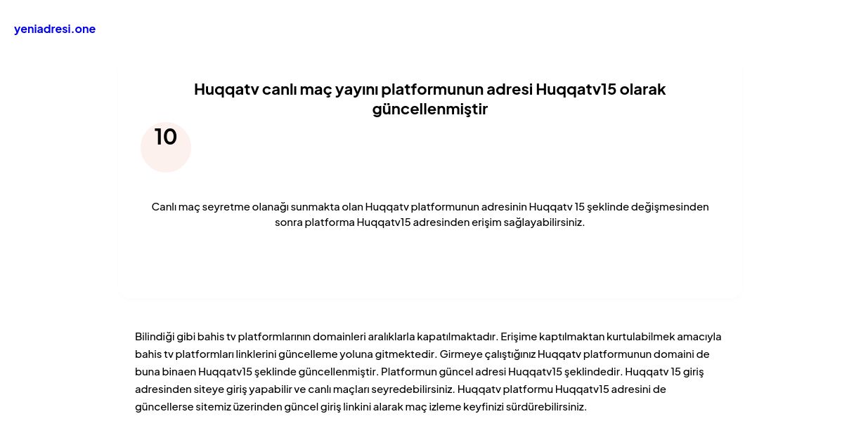 Huqqatv canlı maç yayını platformunun adresi Huqqatv15 olarak güncellenmiştir - Ekran Görüntüsü
