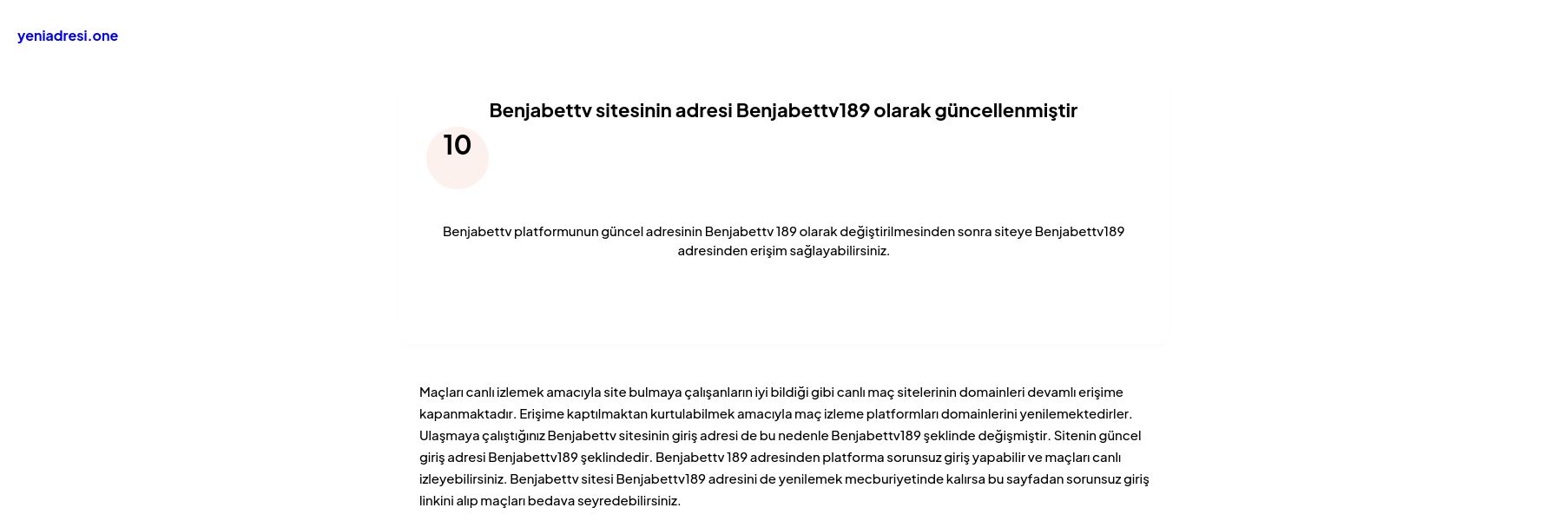 Benjabettv sitesinin adresi Benjabettv189 olarak güncellenmiştir - Ekran Görüntüsü