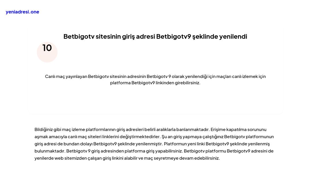 Betbigotv sitesinin giriş adresi Betbigotv9 şeklinde yenilendi - Ekran Görüntüsü
