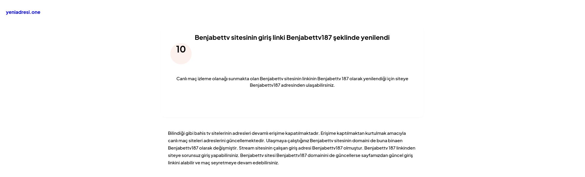 Benjabettv sitesinin giriş linki Benjabettv187 şeklinde yenilendi - Ekran Görüntüsü