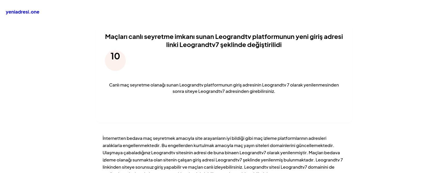 Maçları canlı seyretme imkanı sunan Leograndtv platformunun yeni giriş adresi linki Leograndtv7 şeklinde değiştirilidi - Ekran Görüntüsü