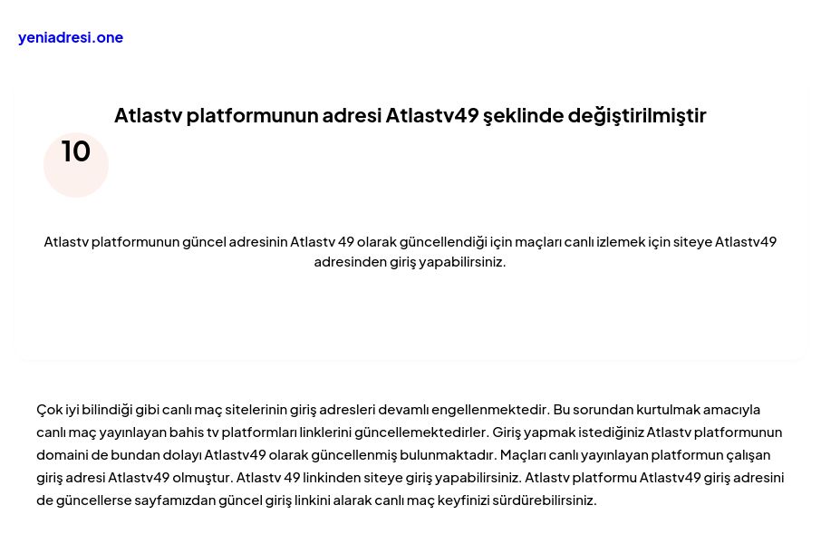 Atlastv platformunun adresi Atlastv49 şeklinde değiştirilmiştir - Ekran Görüntüsü