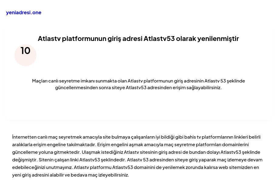 Atlastv platformunun giriş adresi Atlastv53 olarak yenilenmiştir - Ekran Görüntüsü