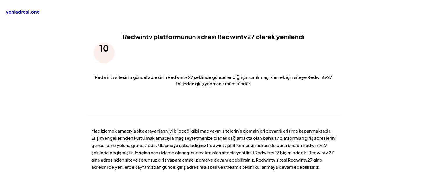 Redwintv platformunun adresi Redwintv27 olarak yenilendi - Ekran Görüntüsü