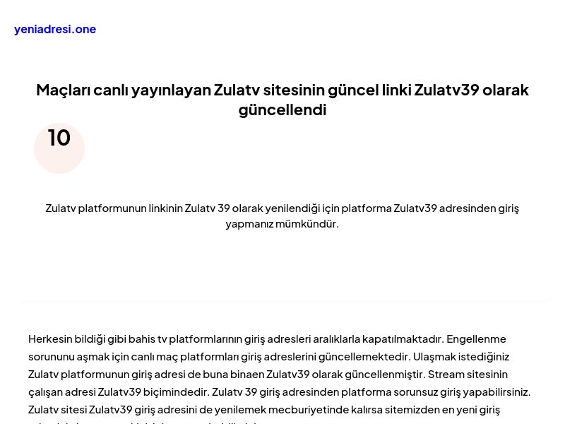 Maçları canlı yayınlayan Zulatv sitesinin güncel linki Zulatv39 olarak güncellendi - Ekran Görüntüsü