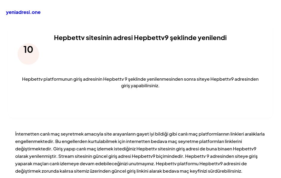 Hepbettv sitesinin adresi Hepbettv9 şeklinde yenilendi - Ekran Görüntüsü