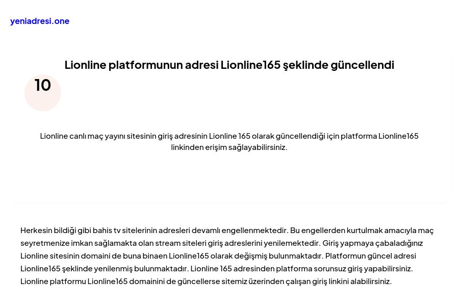 Lionline platformunun adresi Lionline165 şeklinde güncellendi - Ekran Görüntüsü