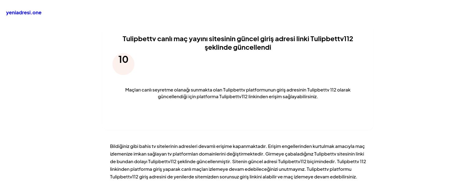 Tulipbettv canlı maç yayını sitesinin güncel giriş adresi linki Tulipbettv112 şeklinde güncellendi - Ekran Görüntüsü