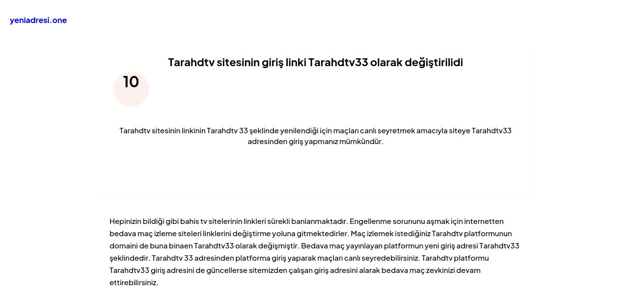 Tarahdtv sitesinin giriş linki Tarahdtv33 olarak değiştirilidi - Ekran Görüntüsü