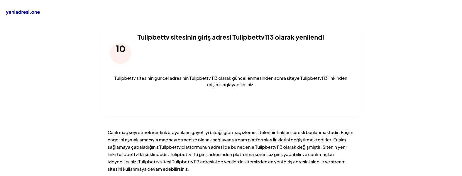 Tulipbettv sitesinin giriş adresi Tulipbettv113 olarak yenilendi - Ekran Görüntüsü