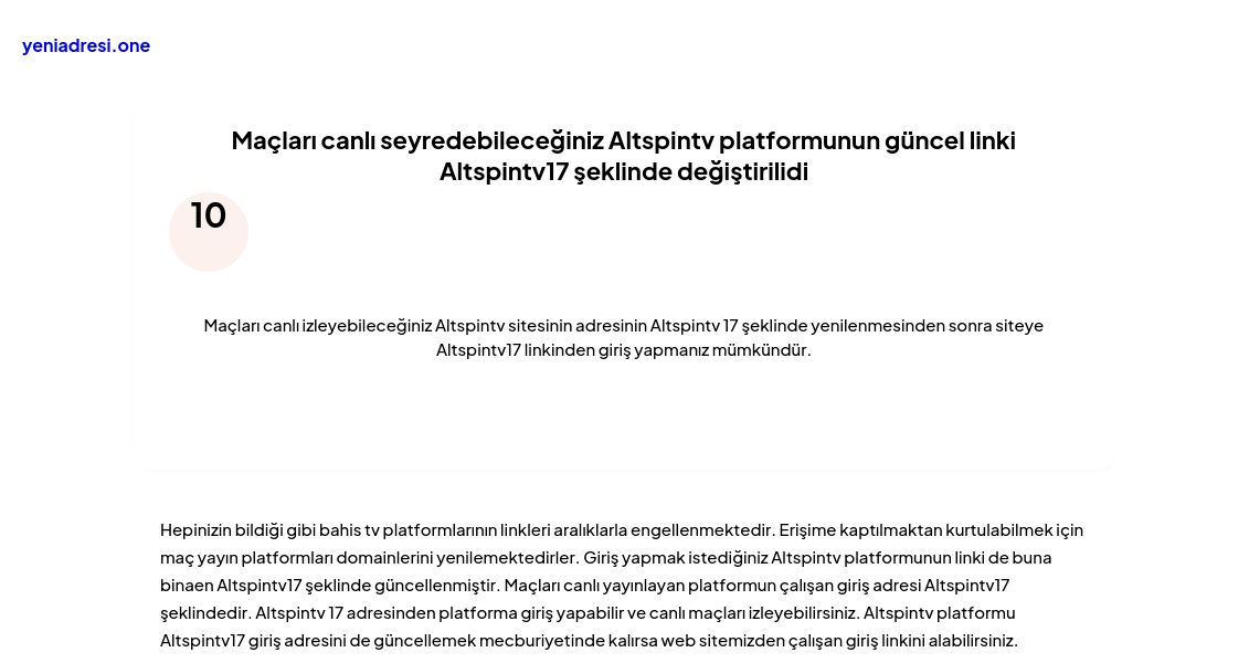 Maçları canlı seyredebileceğiniz Altspintv platformunun güncel linki Altspintv17 şeklinde değiştirilidi - Ekran Görüntüsü