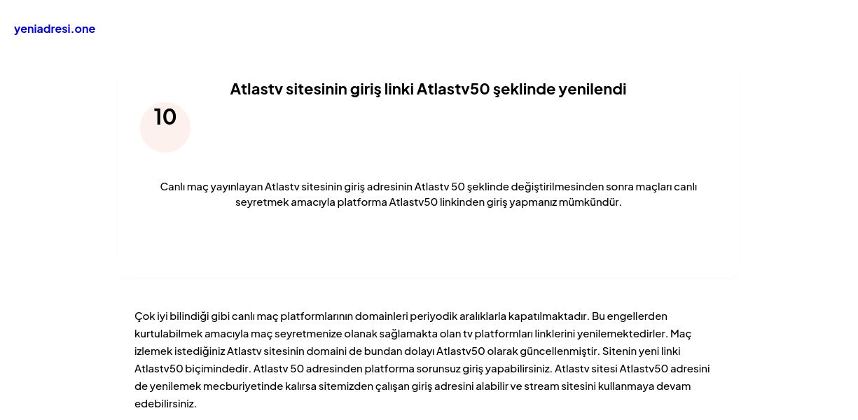 Atlastv sitesinin giriş linki Atlastv50 şeklinde yenilendi - Ekran Görüntüsü