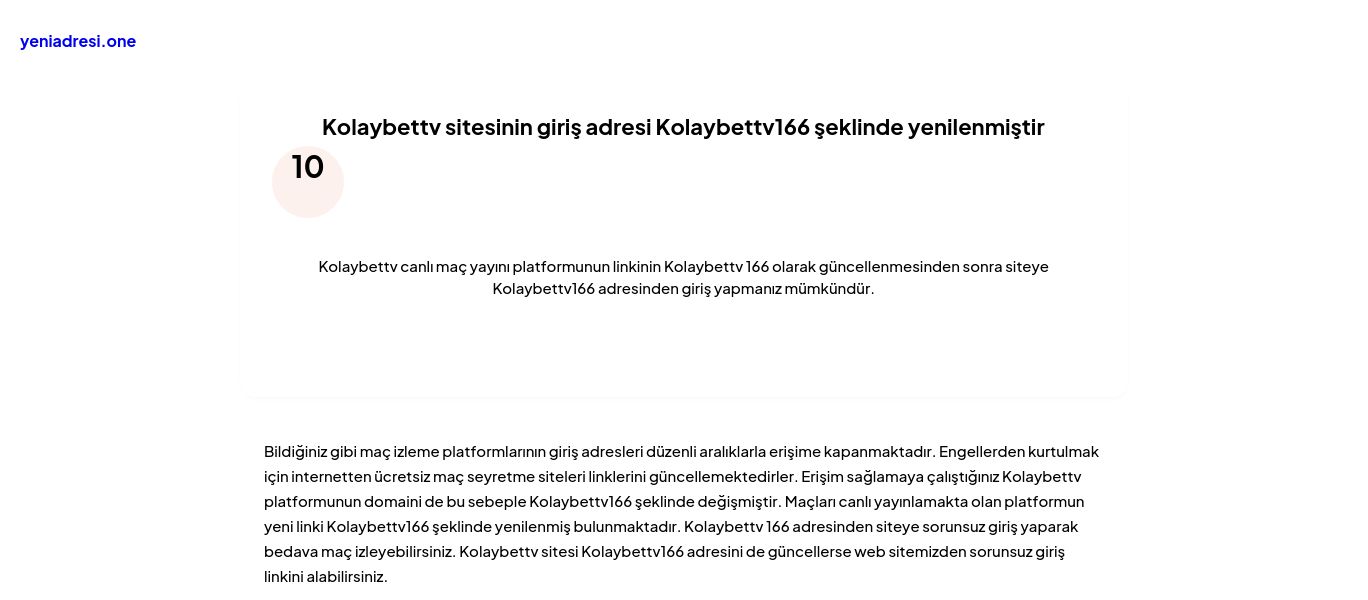 Kolaybettv sitesinin giriş adresi Kolaybettv166 şeklinde yenilenmiştir - Ekran Görüntüsü