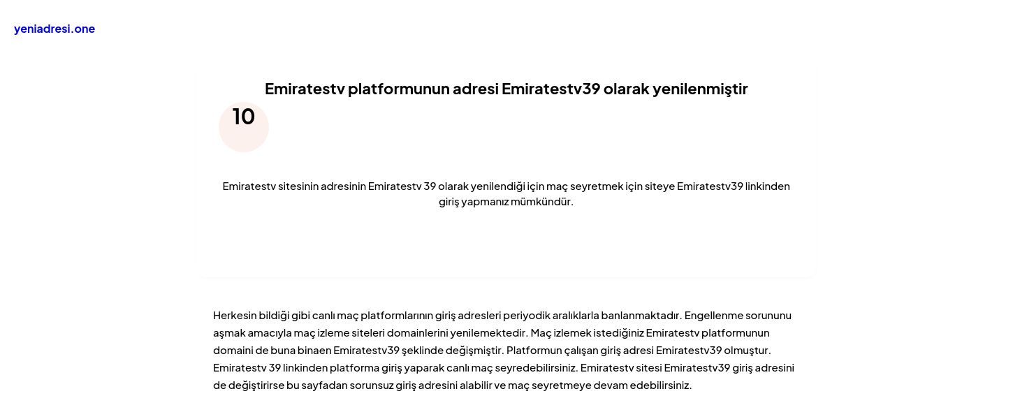 Emiratestv platformunun adresi Emiratestv39 olarak yenilenmiştir - Ekran Görüntüsü