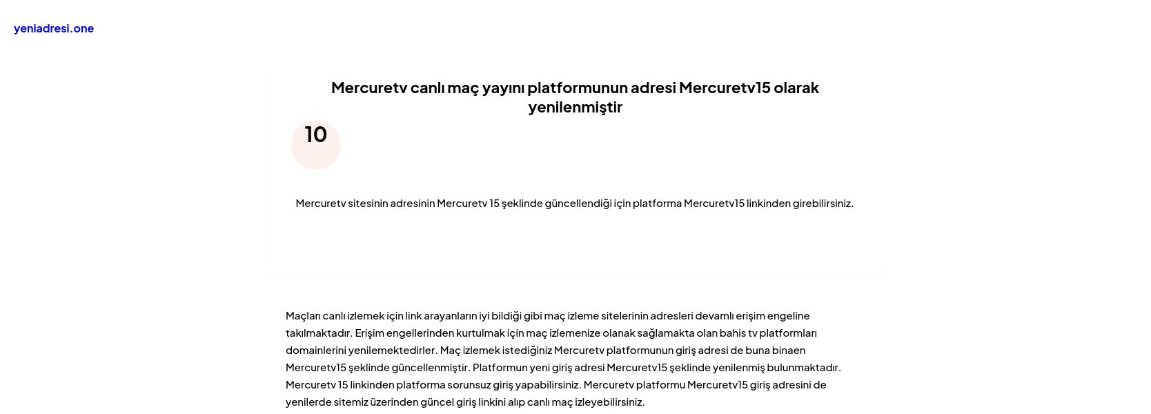 Mercuretv canlı maç yayını platformunun adresi Mercuretv15 olarak yenilenmiştir - Ekran Görüntüsü