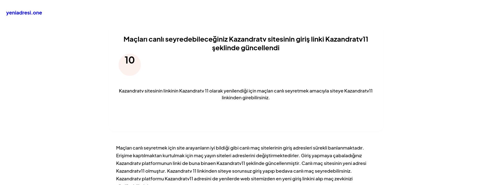 Maçları canlı seyredebileceğiniz Kazandratv sitesinin giriş linki Kazandratv11 şeklinde güncellendi - Ekran Görüntüsü