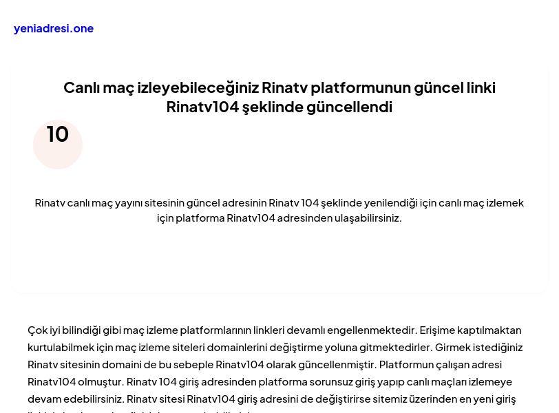 Canlı maç izleyebileceğiniz Rinatv platformunun güncel linki Rinatv104 şeklinde güncellendi - Ekran Görüntüsü