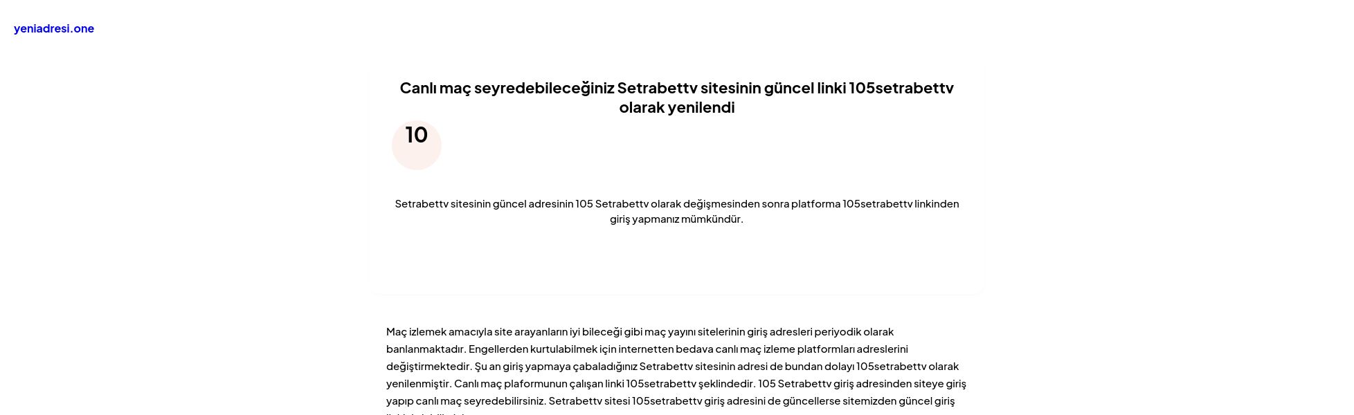 Canlı maç seyredebileceğiniz Setrabettv sitesinin güncel linki 105setrabettv olarak yenilendi - Ekran Görüntüsü