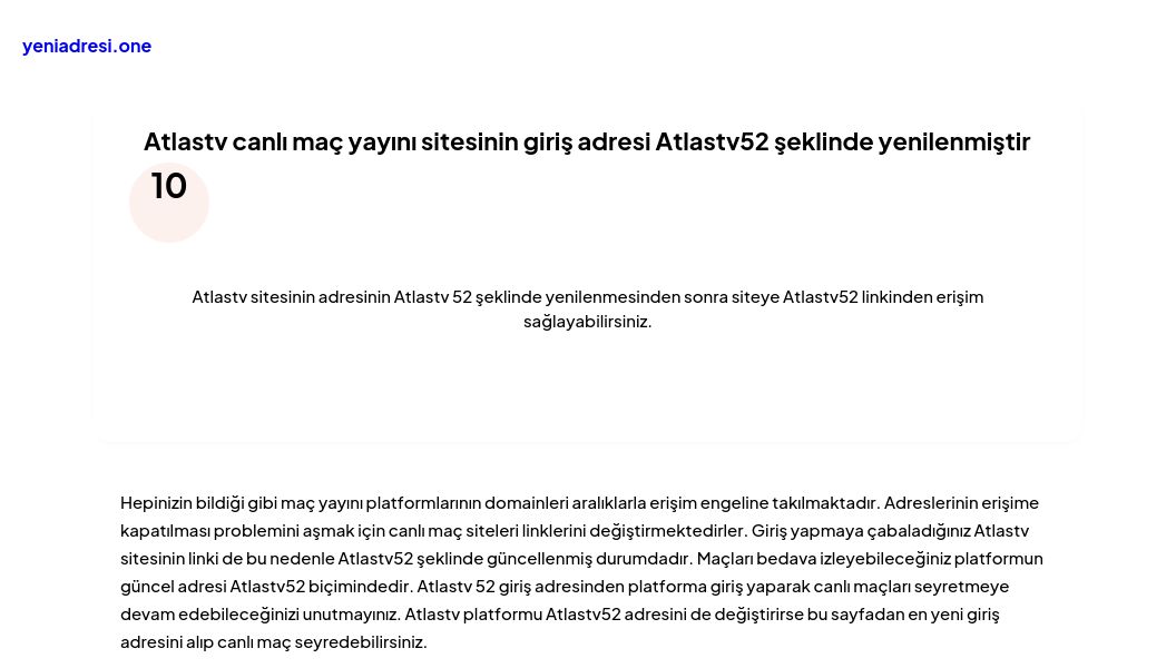 Atlastv canlı maç yayını sitesinin giriş adresi Atlastv52 şeklinde yenilenmiştir - Ekran Görüntüsü