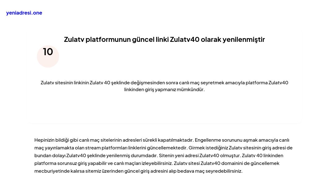 Zulatv platformunun güncel linki Zulatv40 olarak yenilenmiştir - Ekran Görüntüsü
