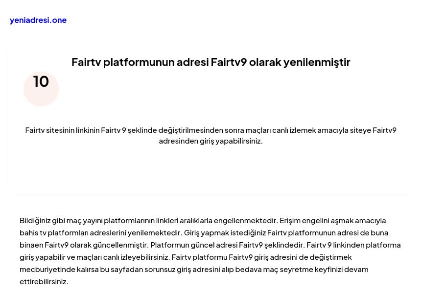 Fairtv platformunun adresi Fairtv9 olarak yenilenmiştir - Ekran Görüntüsü