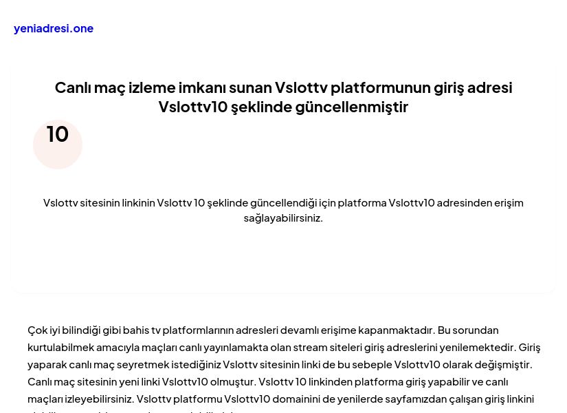 Canlı maç izleme imkanı sunan Vslottv platformunun giriş adresi Vslottv10 şeklinde güncellenmiştir - Ekran Görüntüsü