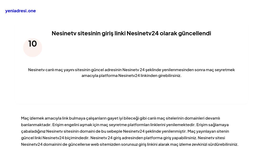 Nesinetv sitesinin giriş linki Nesinetv24 olarak güncellendi - Ekran Görüntüsü