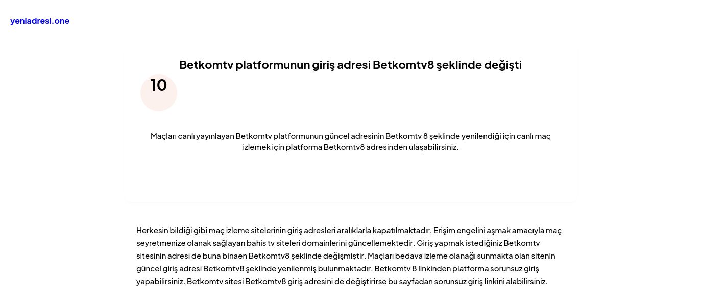 Betkomtv platformunun giriş adresi Betkomtv8 şeklinde değişti - Ekran Görüntüsü