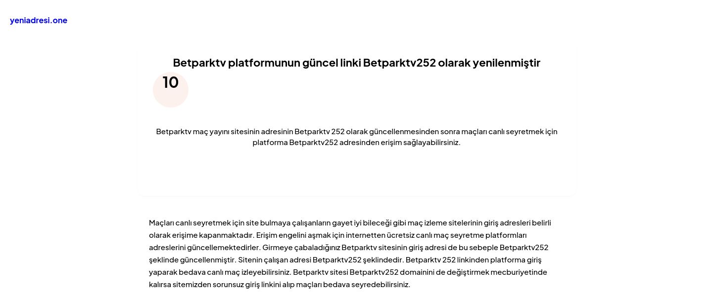 Betparktv platformunun güncel linki Betparktv252 olarak yenilenmiştir - Ekran Görüntüsü