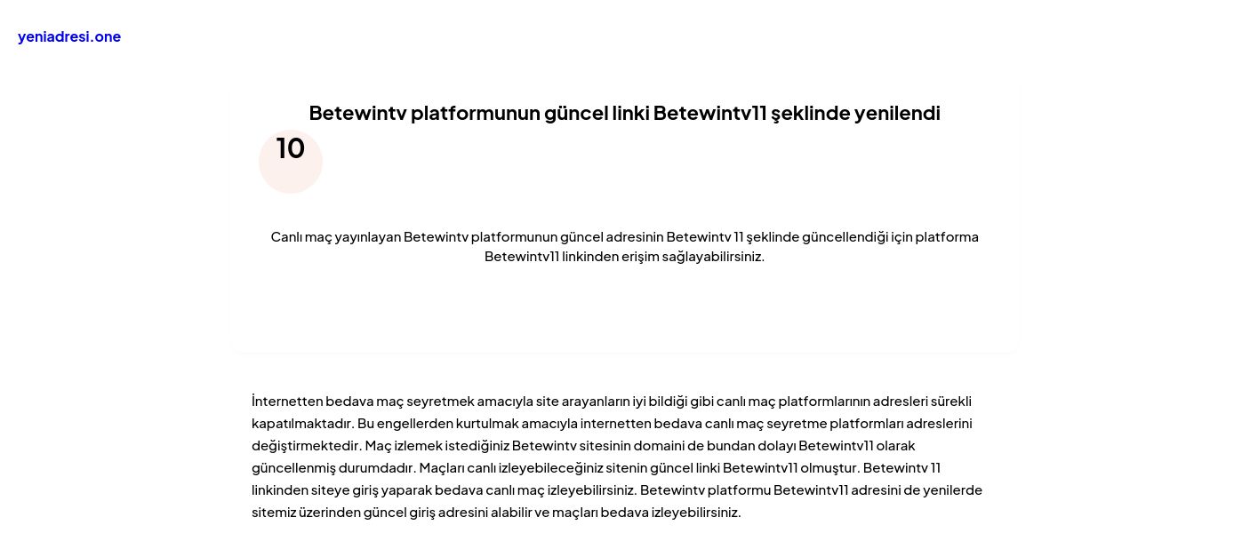 Betewintv platformunun güncel linki Betewintv11 şeklinde yenilendi - Ekran Görüntüsü