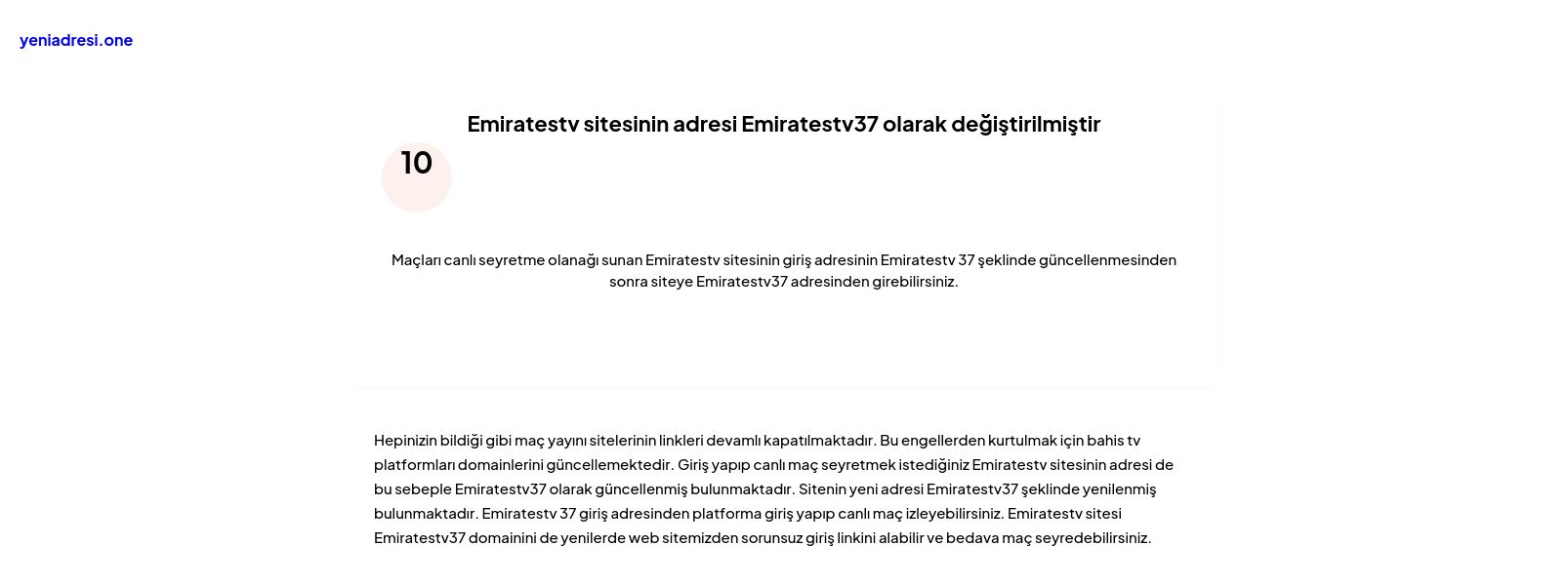 Emiratestv sitesinin adresi Emiratestv37 olarak değiştirilmiştir - Ekran Görüntüsü