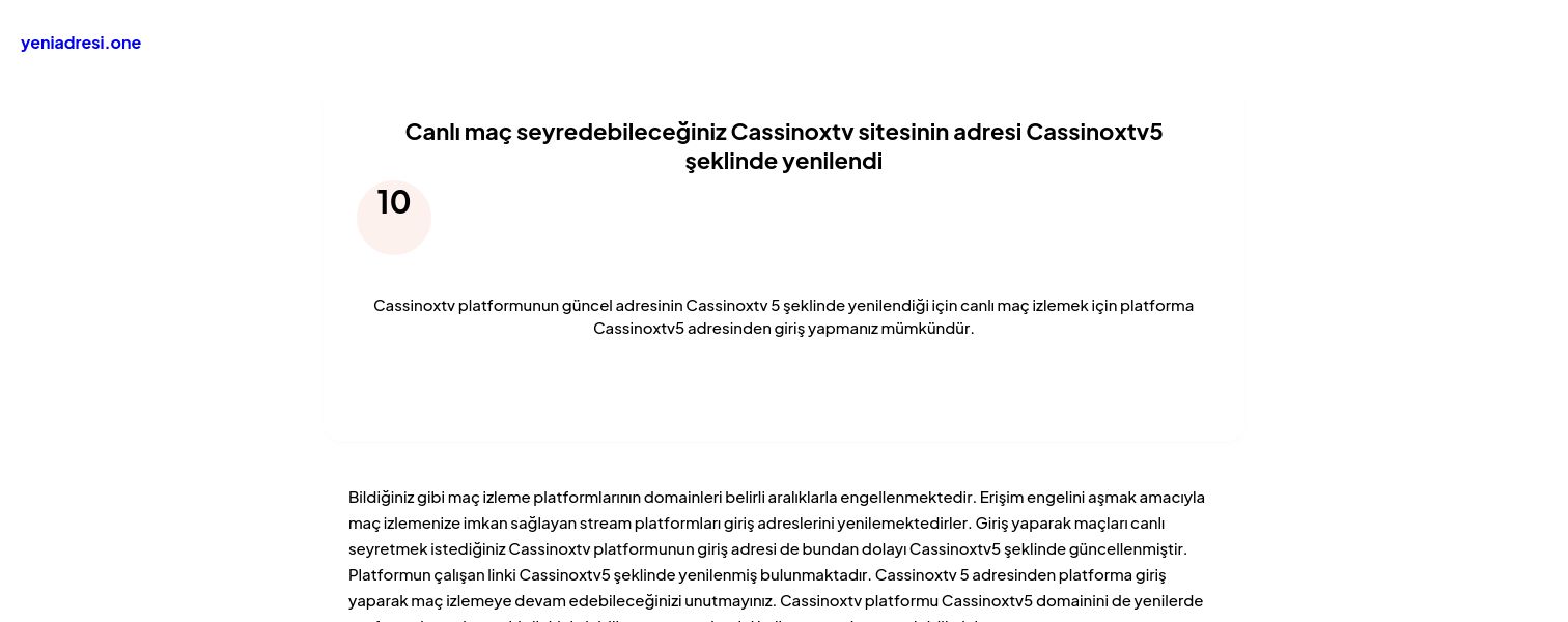 Canlı maç seyredebileceğiniz Cassinoxtv sitesinin adresi Cassinoxtv5 şeklinde yenilendi - Ekran Görüntüsü