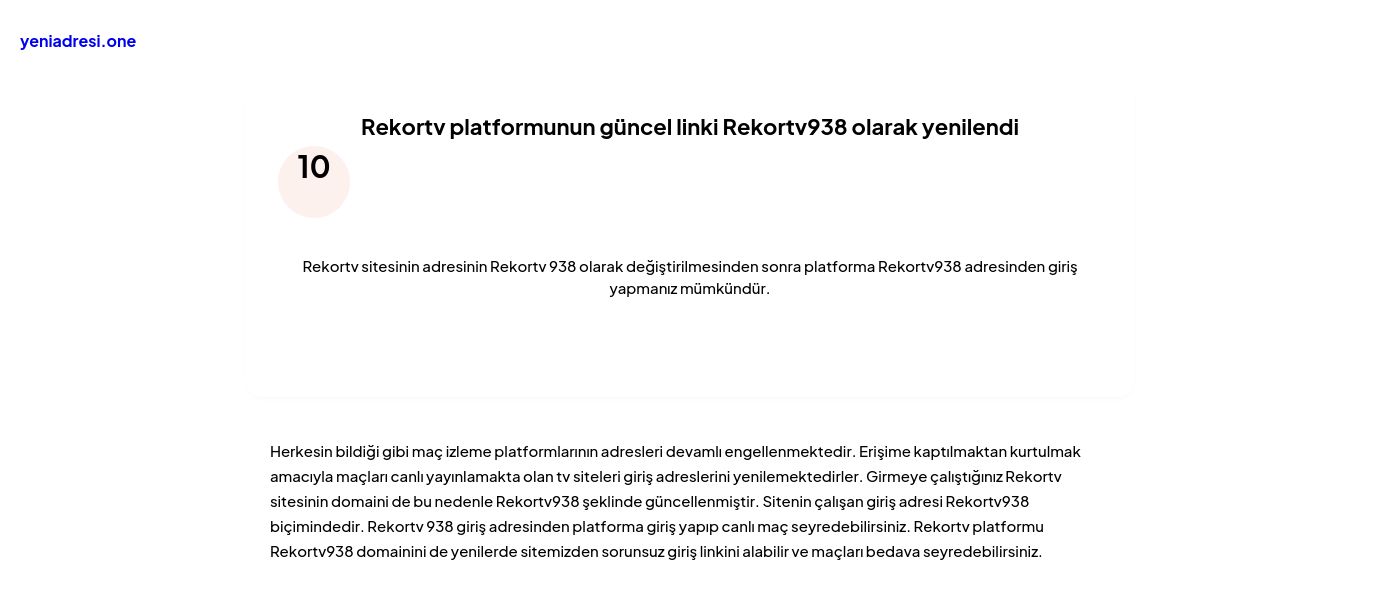 Rekortv platformunun güncel linki Rekortv938 olarak yenilendi - Ekran Görüntüsü
