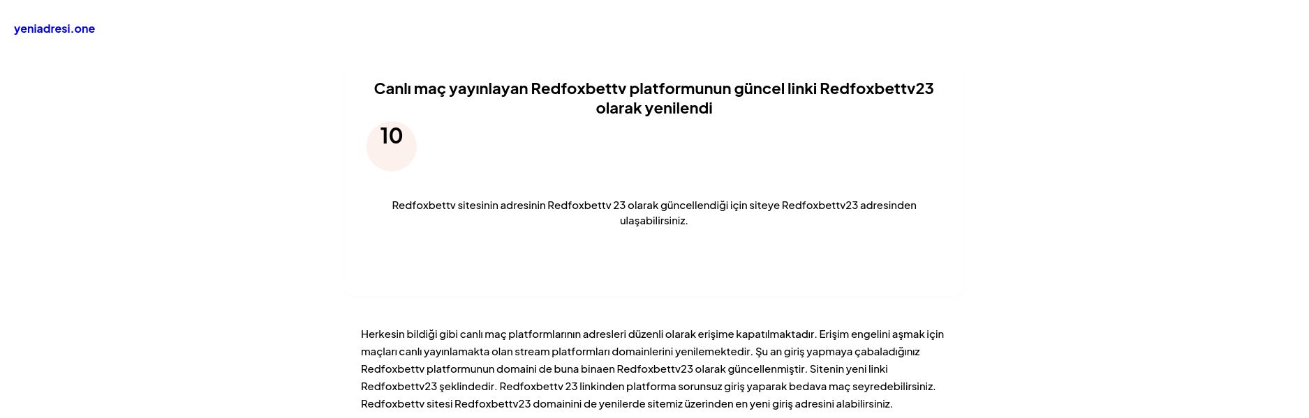 Canlı maç yayınlayan Redfoxbettv platformunun güncel linki Redfoxbettv23 olarak yenilendi - Ekran Görüntüsü