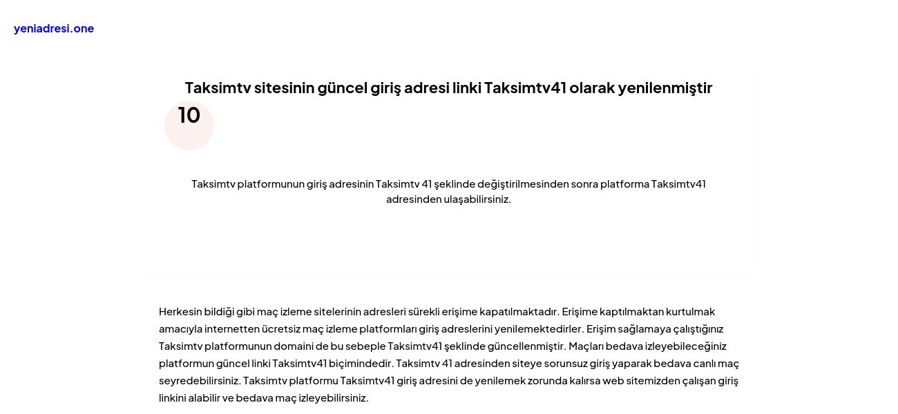 Taksimtv sitesinin güncel giriş adresi linki Taksimtv41 olarak yenilenmiştir - Ekran Görüntüsü