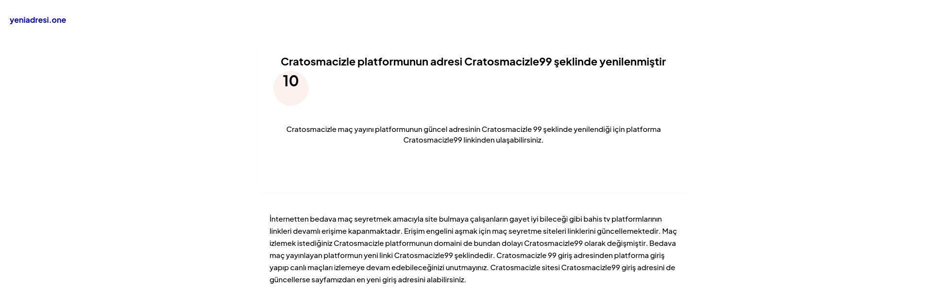 Cratosmacizle platformunun adresi Cratosmacizle99 şeklinde yenilenmiştir - Ekran Görüntüsü