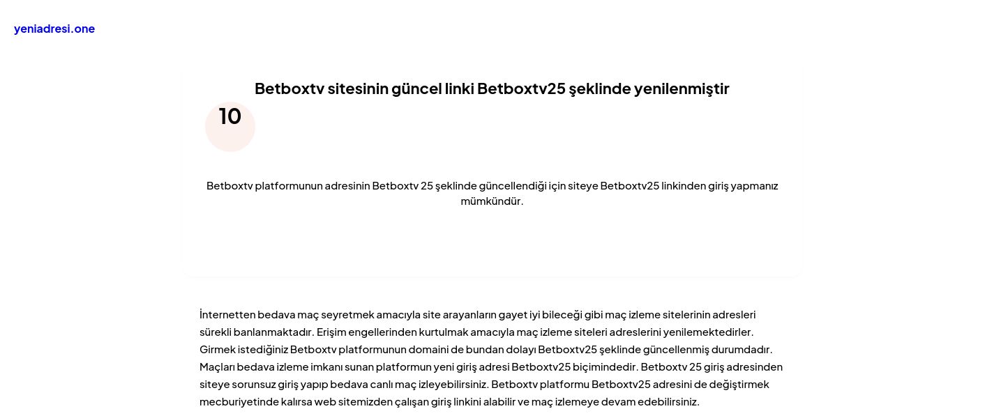 Betboxtv sitesinin güncel linki Betboxtv25 şeklinde yenilenmiştir - Ekran Görüntüsü