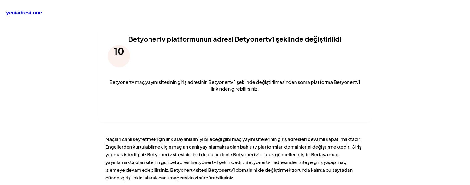 Betyonertv platformunun adresi Betyonertv1 şeklinde değiştirilidi - Ekran Görüntüsü